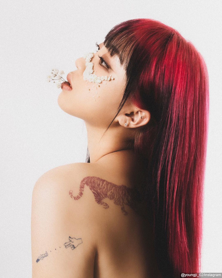 Rambut Kontras Hitam dan Merah