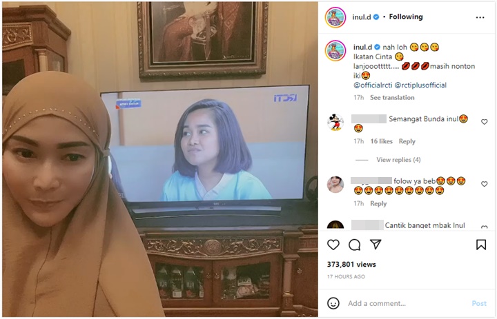 Inul Daratista Nonton \'Ikatan Cinta\' Usai Arya Saloka Comeback, Penampilan Berhijab Bikin Salfok