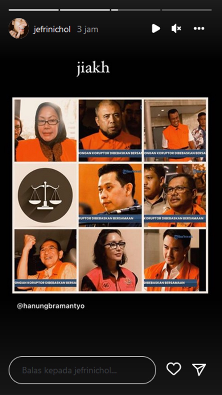 Komentar Kocak Hanung Bramantyo Soal 23 Koruptor Dibebaskan, Jefri Nichol Ikutan Nimbrung