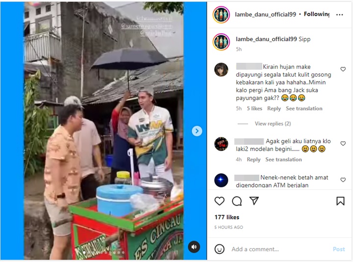 Viral Video Verrell Bramasta Dipayungi Ibu-ibu Penjual Es Cincau, Auto Dihujat?