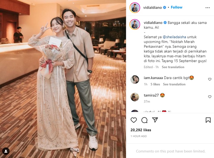 Sampai Nangis, Vidi Aldiano Puji Selangit Sheila Dara yang Perankan Karakter Pelakor