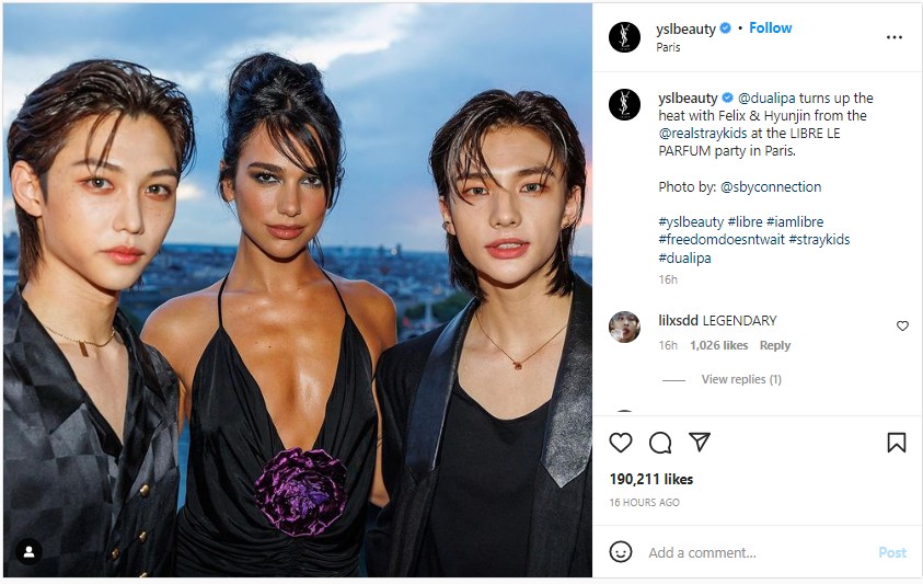 Hyunjin-Felix Stray Kids Adu Visual Pose Menawan Bareng Dua Lipa Saat Ketemu di Paris