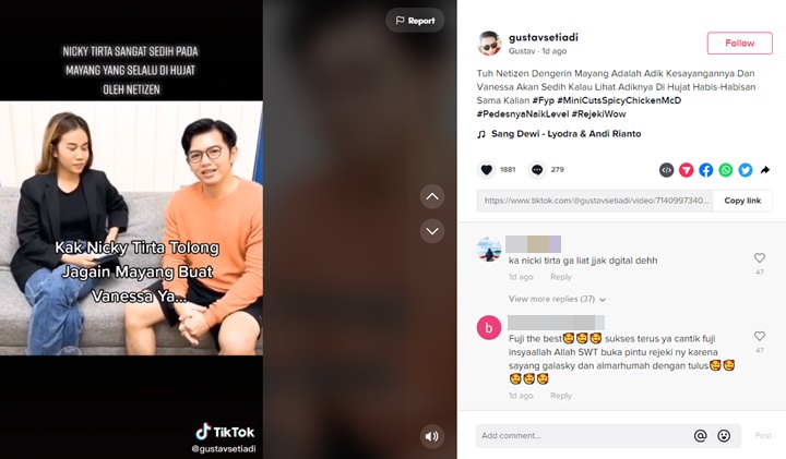 Nicky Tirta Akui Sedih Mayang Terus Dihujat, Malah Kena Sindir Gegara Ini
