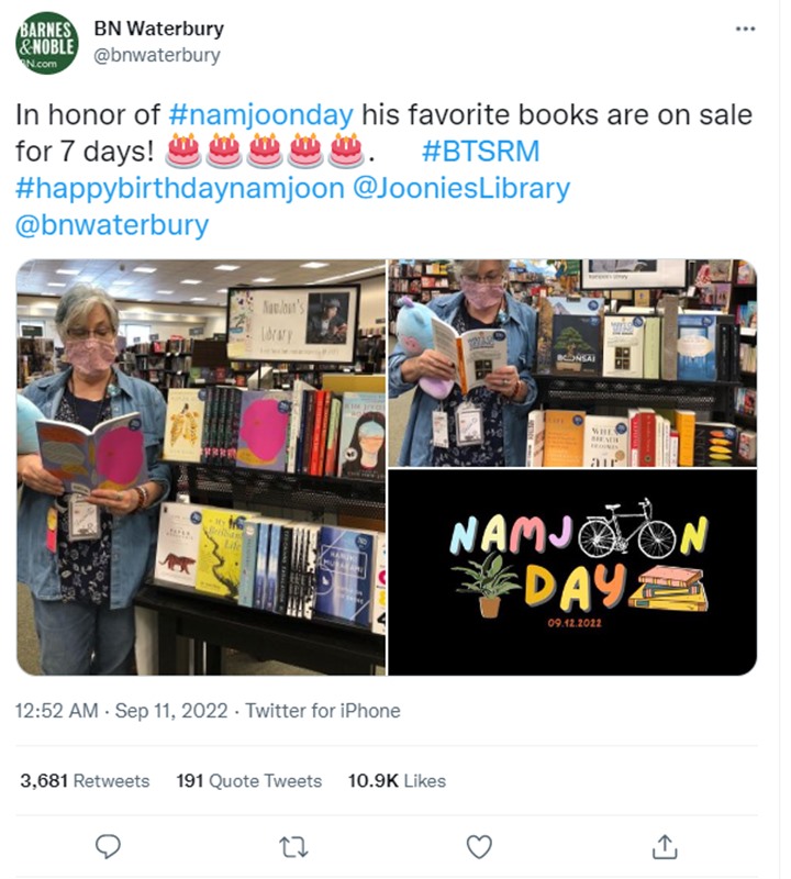 RM BTS Doyan Baca, Toko Buku AS Ikut Rayakan Ulang Tahunnya Lewat Cara Ini