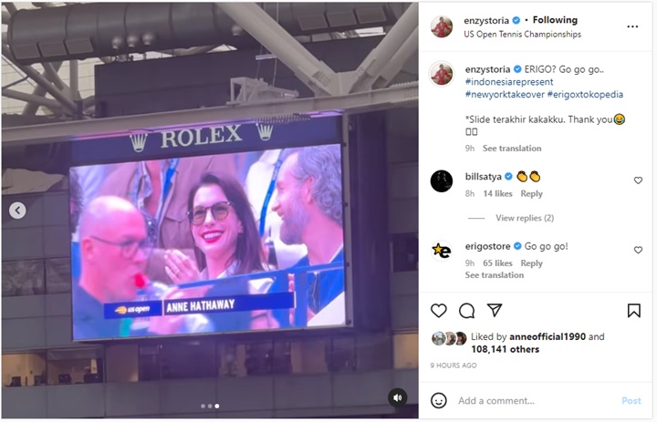 Enzy Storia Nonton Pertandingan Tenis Bareng Sosok \'Kembaran\' di New York, Siapa?