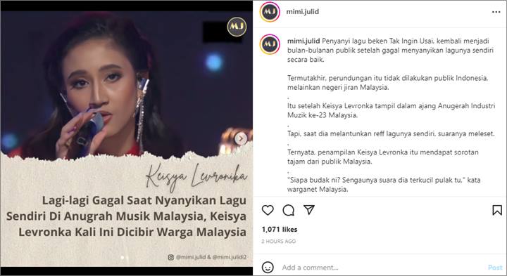 Keisya Levronka Nyanyikan ‘Tak Ingin Usai’ di AIM23 Malaysia, Momen Nada Tinggi Disorot Tajam