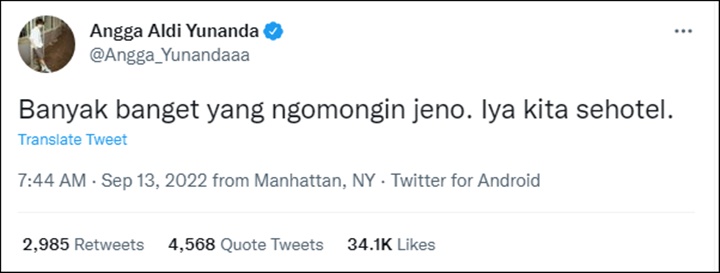 Angga Yunanda Tak Kalah Bikin Geger Ngaku Sehotel dengan Jeno NCT Dream, Berhasil Selfie?