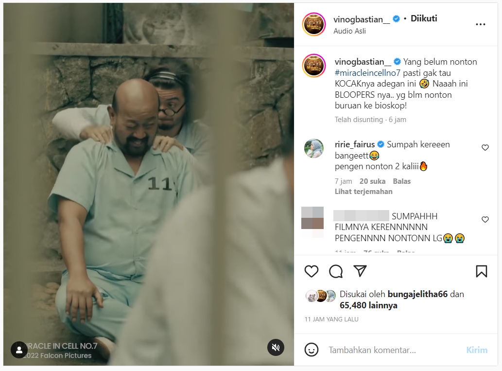 Vino Bastian Bagikan Bloopers \'Miracle In Cell No.7\', Cameraman Sampai Tak Bisa Nahan Tawa