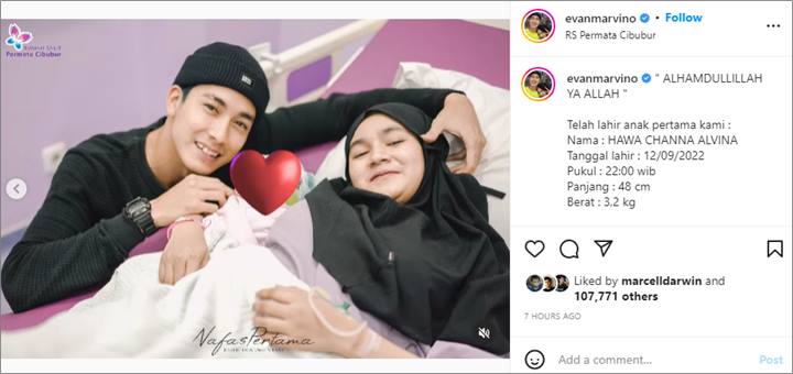 Selamat! Pesinetron Evan Marvino dan Istri Dikaruniai Anak Pertama, Nama Bayinya Indah Banget