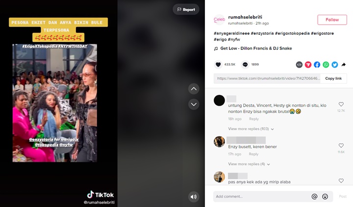 Reaksi Bule Saat Lihat Enzy Storia Catwalk di New York Fashion Week Tuai Sorotan