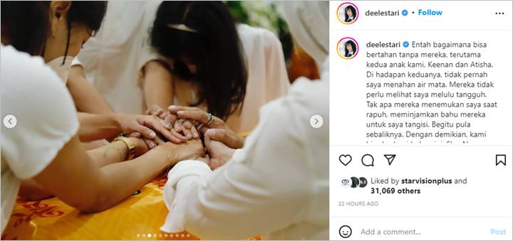 Dewi Lestari Curahkan Isi Hati Tentang Anak-anak Usai Kepergian Reza Gunawan,