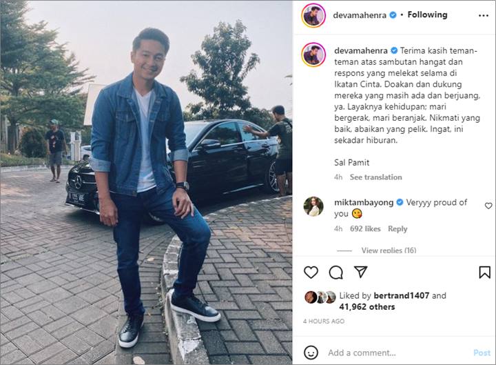 Deva Mahenra Fix Pamit dari ‘Ikatan Cinta’, Mikha Tambayong Nimbrung Bilang Begini