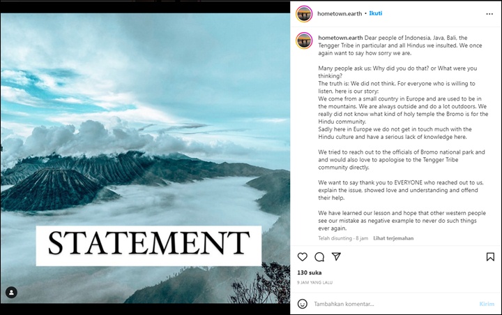 Dikecam Tokoh Suku Tengger, Bule yang Kencing Sembarangan di Kawah Bromo Minta Maaf