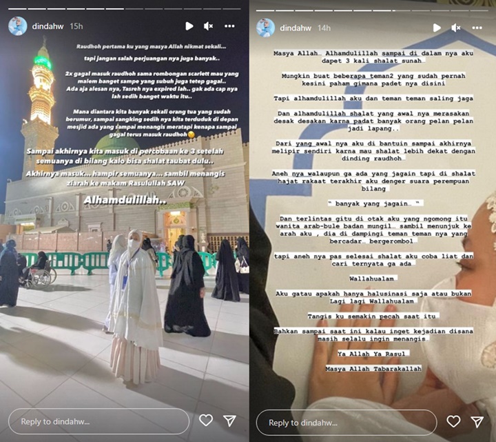 Dinda Hauw Nangis Dengar Suara Misterius Bilang Ini Saat Ziarah ke Makam Rasulullah