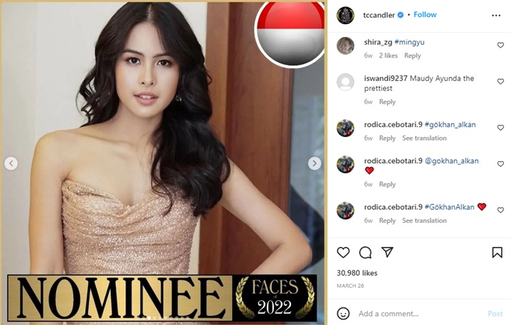 NIKI Bersaing Dengan Maudy Ayunda Jadi Wanita Tercantik Versi TC Candler, Malah Sepi Dukungan?