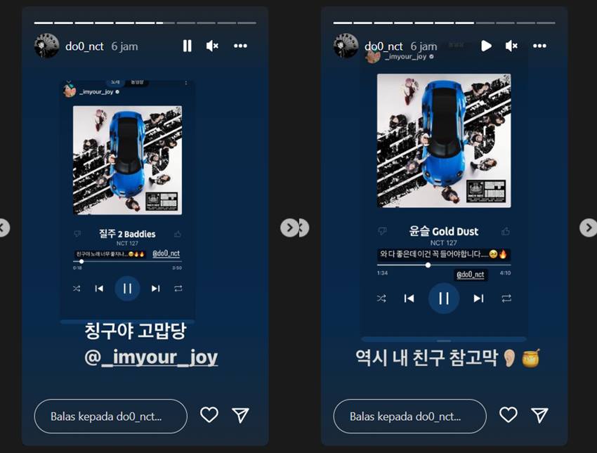 Doyoung NCT 127 membalas promosi Joy Red Velvet