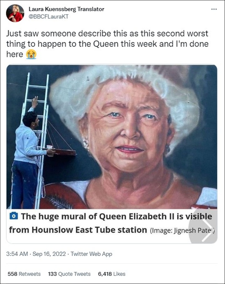 Mural Ratu Elizabeth II di Stasiun Kereta Inggris Tuai Pro-Kontra, Malah Disebut Mirip Sosok Ini