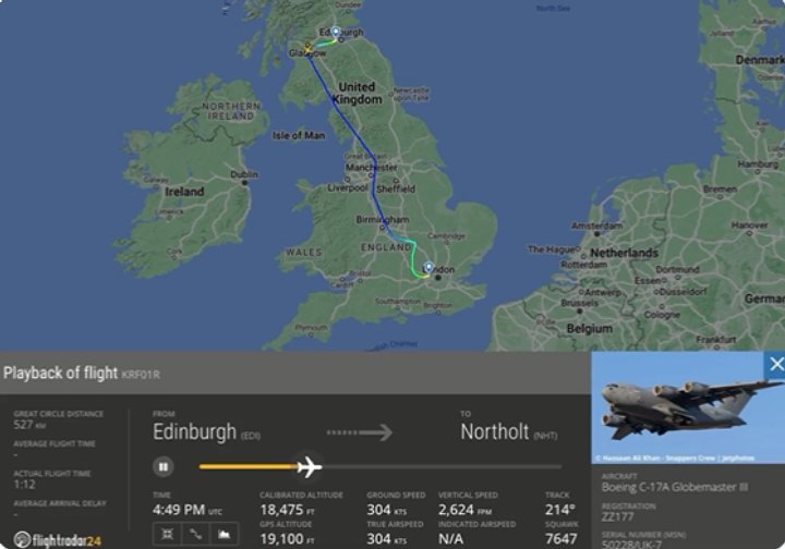 Pesawat RAF Yang Membawa Ratu Catat Rekor Pelacakan Terbanyak Sepanjang Masa