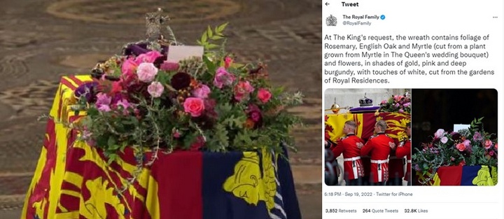 Karangan Bunga Peti Jenazah Ratu Elizabeth II