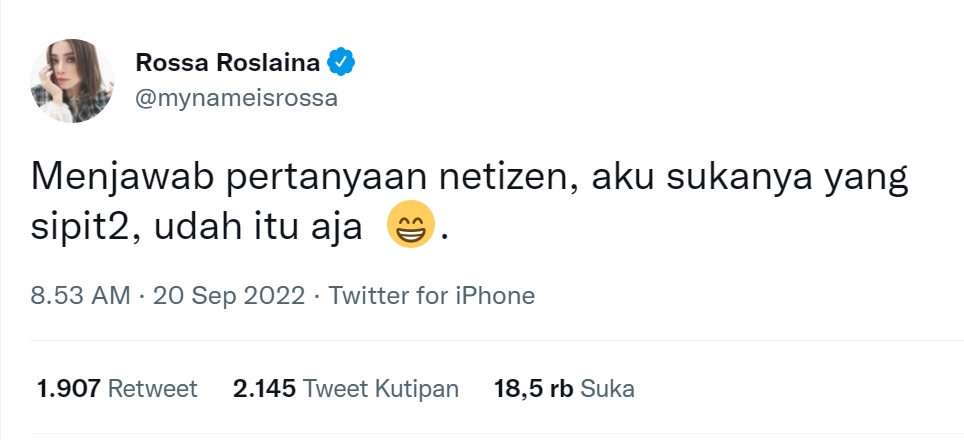 Rossa Gercep Beri Klarifikasi Tak Langsung Usai Terseret Isu Perselingkuhan Reza Arap