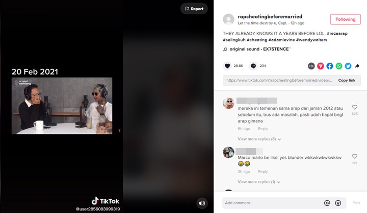 Young Lex Sebut Pernikahan Reza Arap dan Wendy Walters Cuma Konten