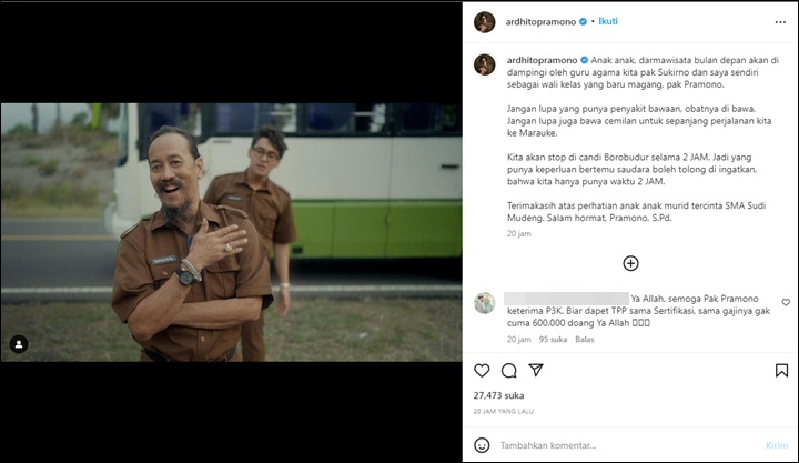 Ardhito Pramono Menjelma Jadi Guru Tampan Auto Bikin Enggak Mau Libur Sekolah