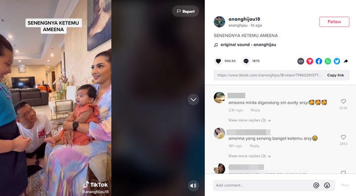Girang dan Heboh, Reaksi Ameena Anak Aurel Hermansyah Saat Bertemu dengan Arsy Jadi Sorotan