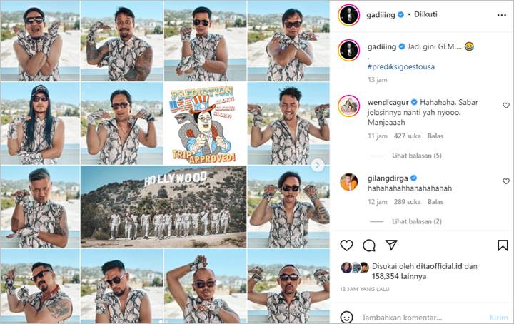 Gemas! Gading Marten Diprotes Gempi Gara-gara Pakai Baju Ini di Amerika