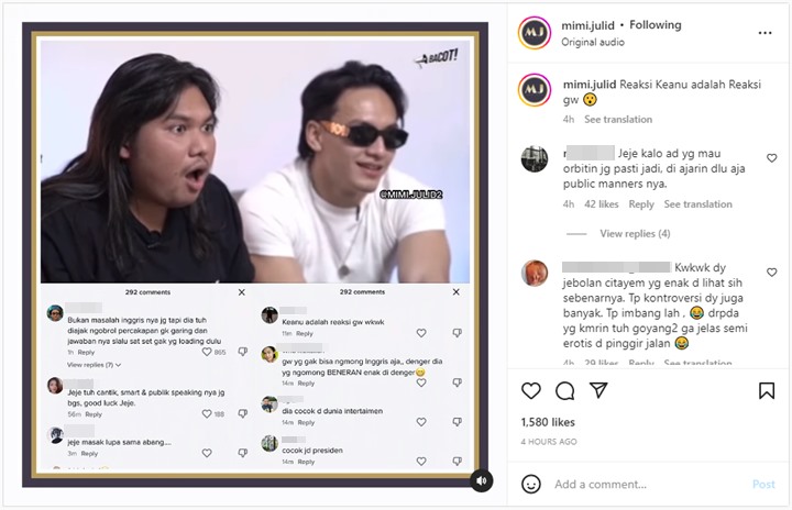 Jeje Slebew Ternyata Jago Bahasa Inggris, Reaksi Keanu Agl Disebut Wakili Netizen