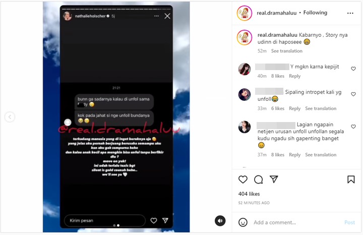 Diunfollow Ferdi Anak Sule, Nathalie Holscher Respons Begini