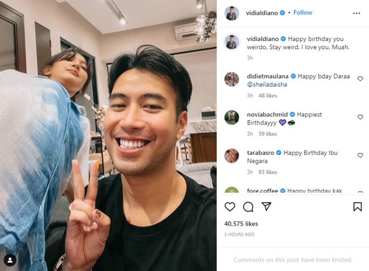 Vidi Aldiano Unggah Video Menyentuh di Momen Ultah Sheila Dara: Ini Versi Seriusnya