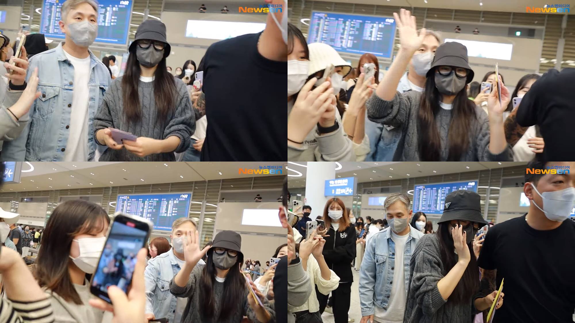 Kim Tae Ri di bandara usai dari Milan Fashion Week 2022
