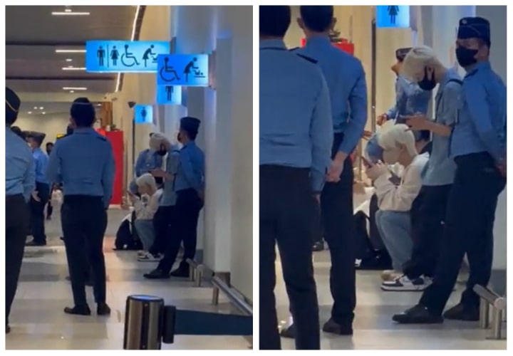 Member SEVENTEEN Ngemper Di Depan Toilet Bandara