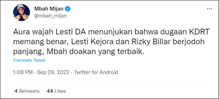 Mbah Mijan Benarkan Lesti Kejora Alami KDRT, Terawang Hubungan dengan Rizky Billar