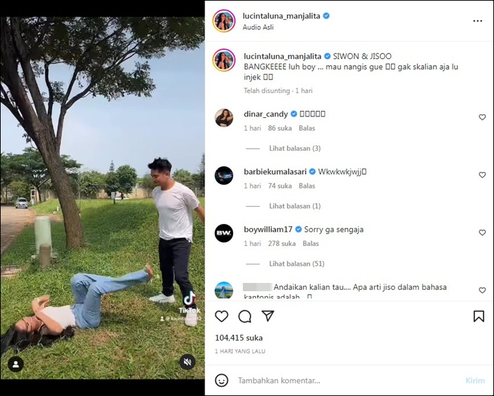 Lucinta Luna Dansa Bareng Boy William Bak Siwon dan Jisoo, Endingnya Membagongkan