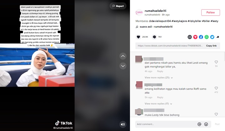 Viral Lagi Video Lesti Kejora Disebut Keceplosan Bayar Cicilan Hadiah Kapal Rp38 M yang Diberi Rizky Billar