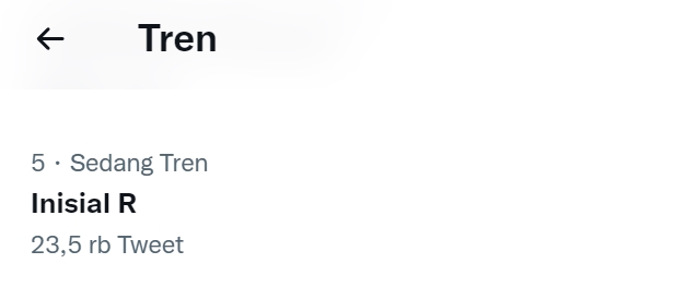 Inisial R Trending Twitter, Refal Hady Gercep Bikin Cuitan Ini