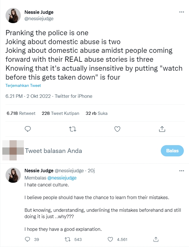 Nessie Judge Sentil Konten Prank Baim Wong dan Paula Verhoeven, Pertanyakan Hal Ini