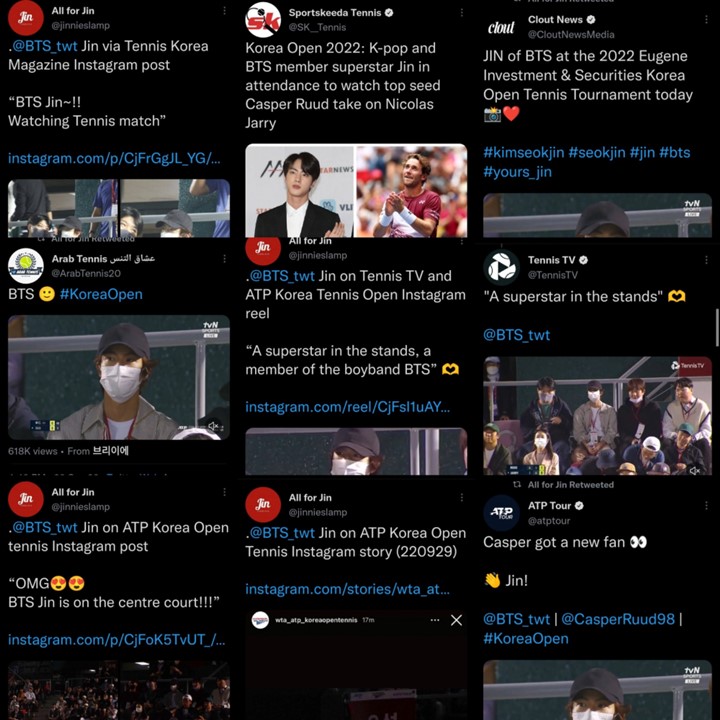 Popularitas Jin BTS Bikin Kejuaraan Tenis Dapat Lebih Banyak Sponsor