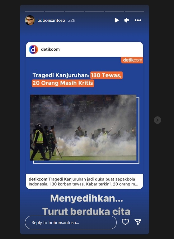 Bobon Santoso Soal Tragedi Kanjuruhan, Bagikan \'Pemandangan Miris\' Ini