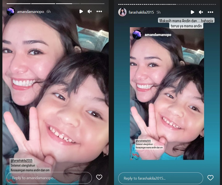 Amanda Manopo Ucapkan Selamat Ultah, Fara Shakila Balik Doakan \'Mama Andin\'