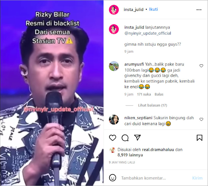 Tok! Rizky Billar Resmi Didepak Sebagai Host Ajang Pencarian Bakat