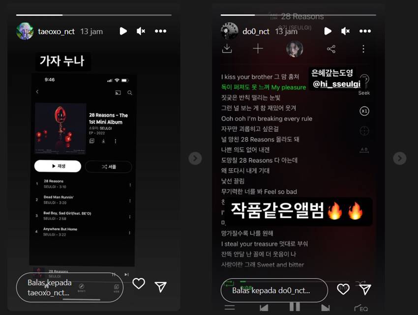 Taeyong dan Doyoung NCT mempromosikan debut solo Seulgi Red Velvet