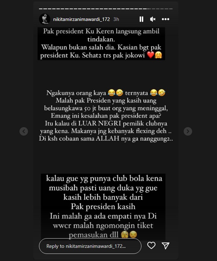 Ucap Terima Kasih ke Presiden Jokowi, Nikita Mirzani Sentil Juragan 99?