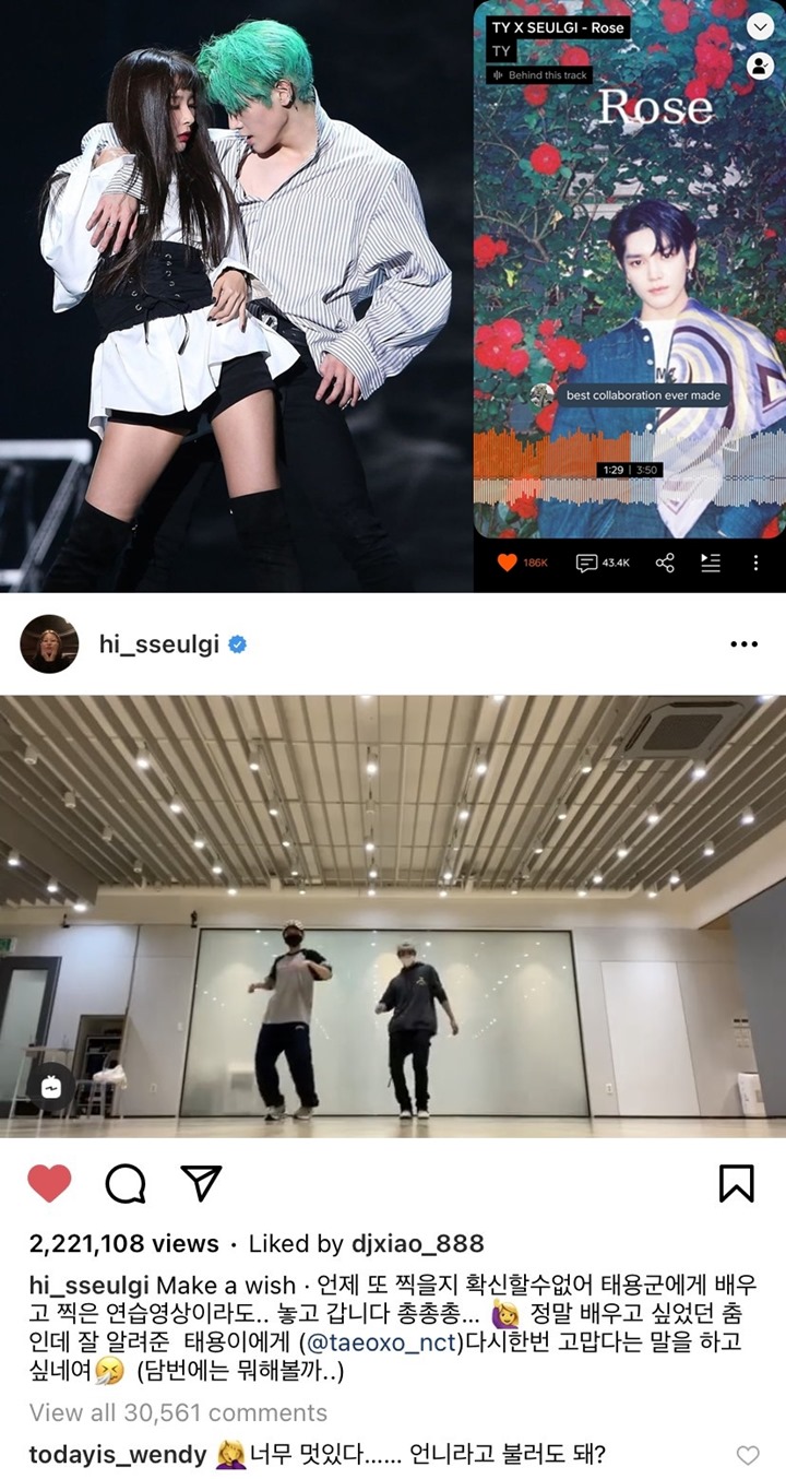 Selalu Saling Dukung, Ini Berbagai Momen Pertemanan Taeyong NCT dan Seulgi Red Velvet