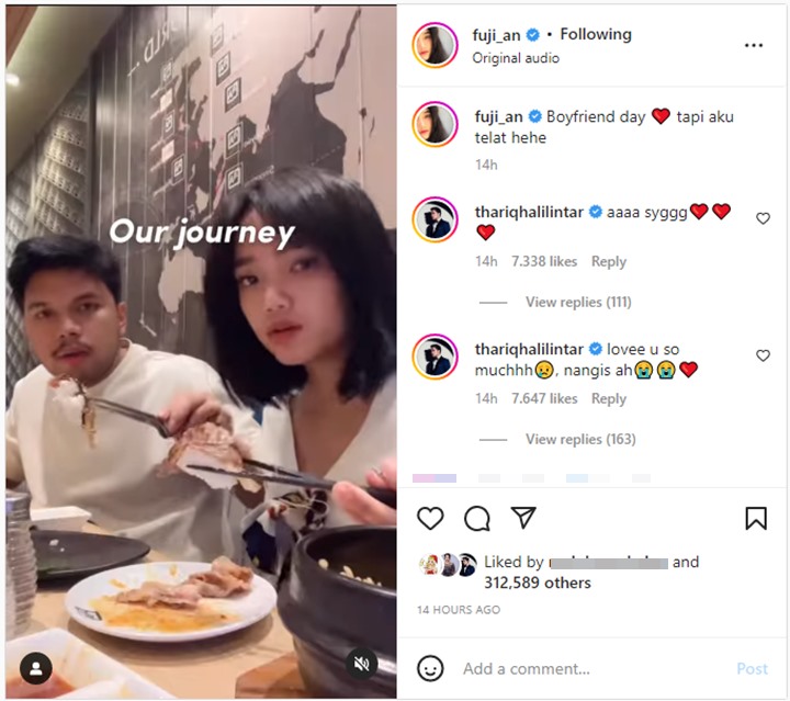 Fuji An Unggah Video Romantis Peringati Boyfriend Day, Reaksi Thariq Tak Terduga