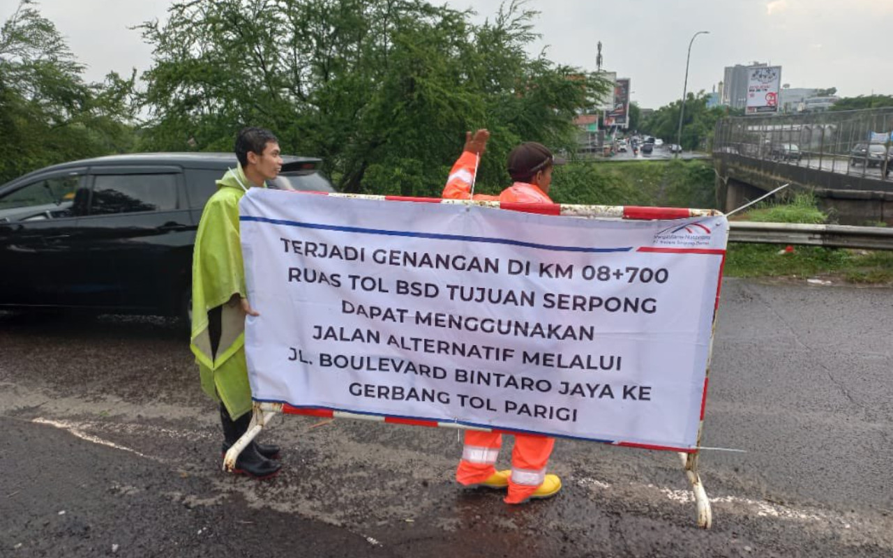 Sempat Ditutup Karena Banjir Hampir 1 Meter, Ini Kondisi Terbaru Tol BSD