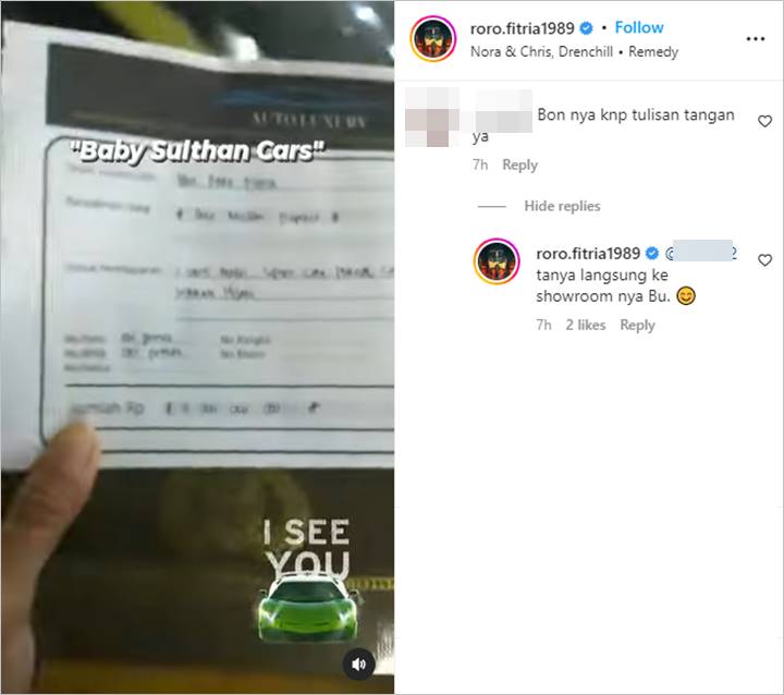 Beli 2 Mobil Seharga Rp 3,3 M untuk Baby Sulthan, Roro Fitria Bereaksi Usai Bentuk Kuitansi Dijulidi