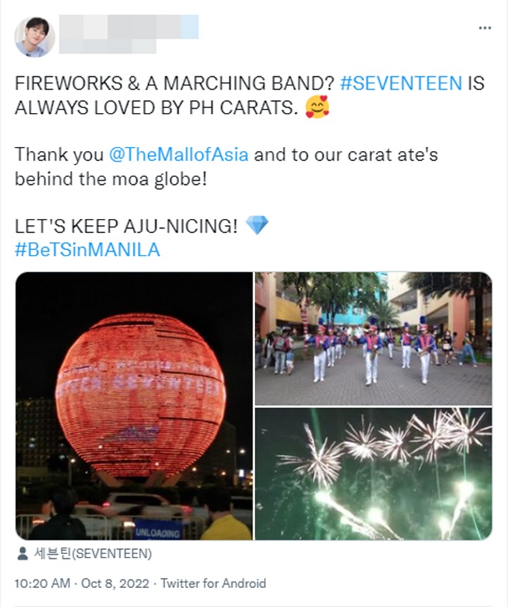 Tak Cuma Kembang Api, SEVENTEEN Disambut Meriah Sebelum Konser \'Be The Sun in Manila\'