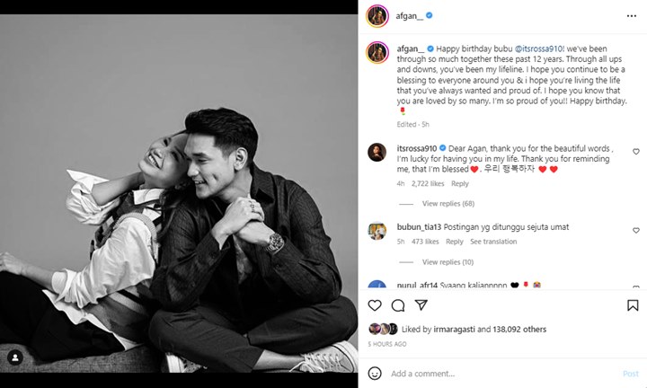 Manisnya Ucapan Afgan Untuk Ultah Rossa, Pemilihan Kata Bikin Salfok